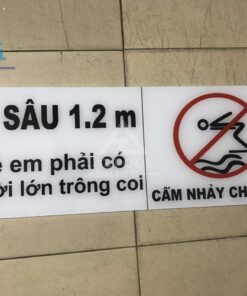 Bảng nội quy, biển báo bể bơi